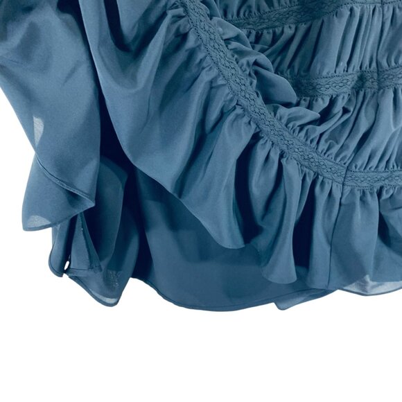 Boho Goth Whimsigoth  modern Tiered A-line skirt  Black Size 10 LIZ CLAIBORNE - Picture 11 of 15